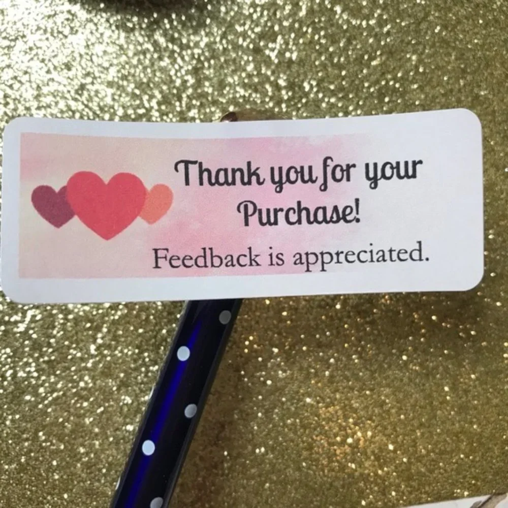 90ct valentines heart thank you stickers